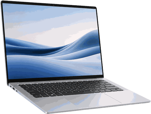 Slim silver laptop
